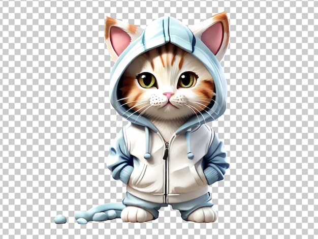 3d Cute cartoon cat wearing track Suite