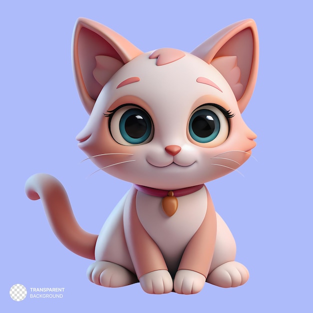 PSD 3d cute cat icon illustration