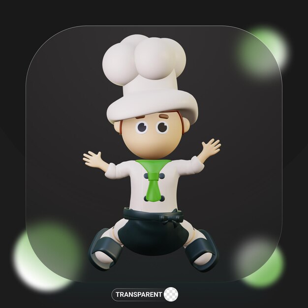 PSD 3d cute character chef profession