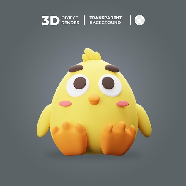 3D Cute Chick Cartoon Character