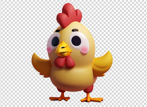 3D Cute Chicken Clipart