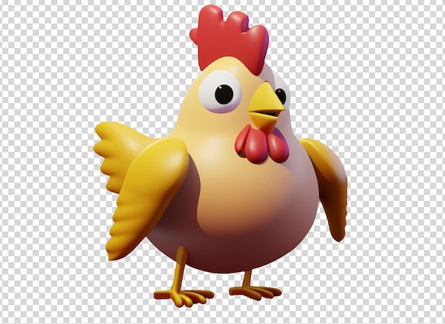 3D Cute Chicken Clipart