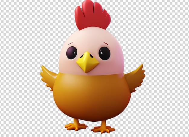 3D Cute Chicken Clipart