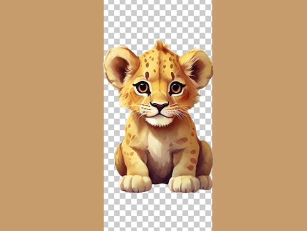 PSD 3d cute lion cub