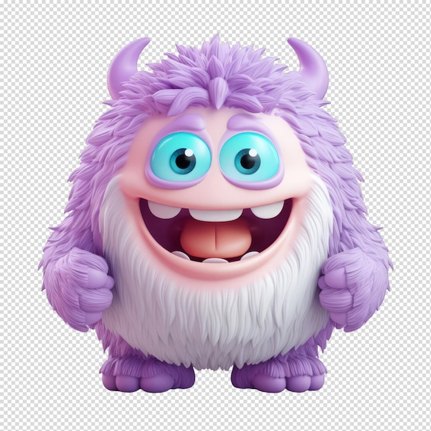 PSD 3d cute monster character mascot