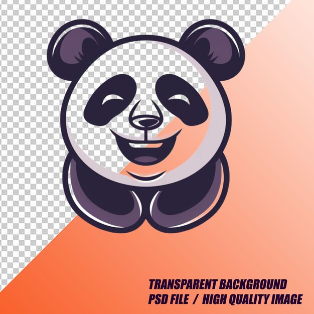 PSD 3d cute panda on transparent background psd file