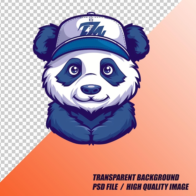 PSD 3d cute panda on transparent background psd file