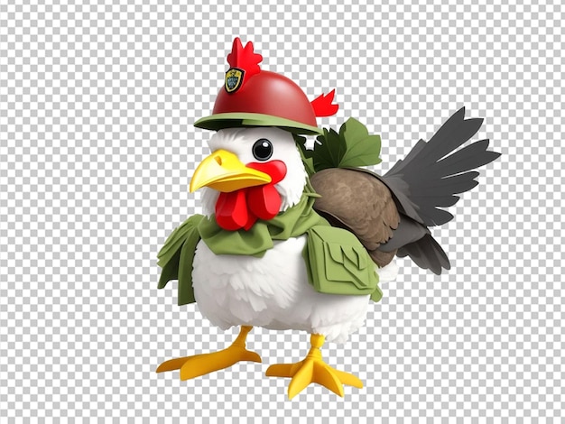 3d cute pigeon wearing a helmet