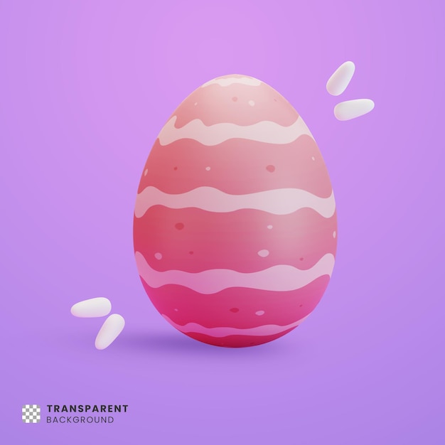 3d cute red easter egg