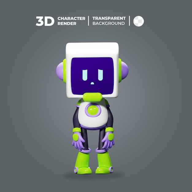 3D Cute Robot Sad