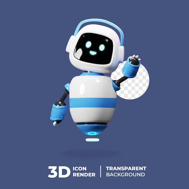 3D Cute robot Say Hello