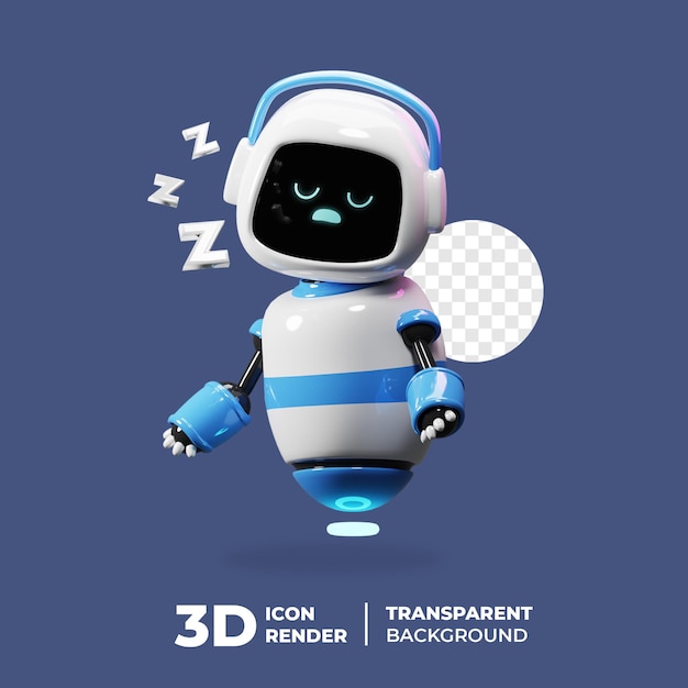 3D Cute robot Sleepy