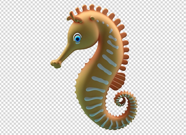 3D cute seahorse cartoon a cute adorable seahorse character