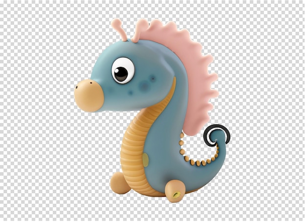 3D cute seahorse cartoon a cute adorable seahorse character