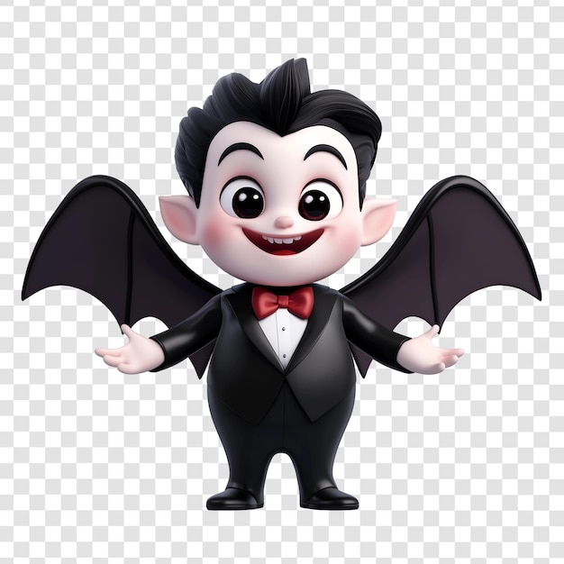 PSD 3d cute vampire character for halloween decorations and designs