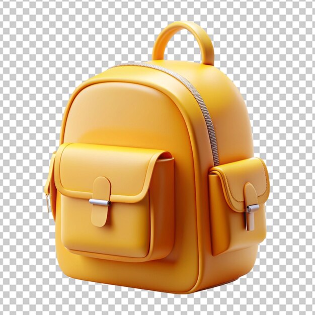 3d cute yellow backpack png