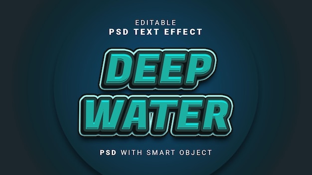 3d deep water text effect