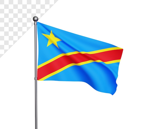 3d democratic republic of the congo flag illustration