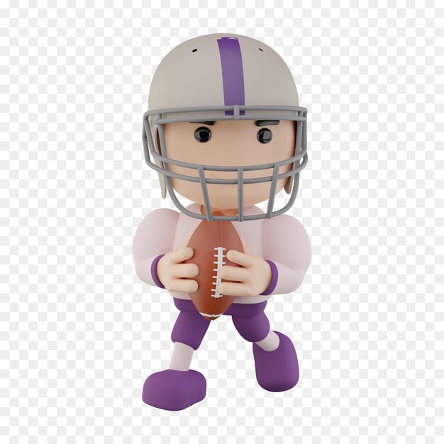 PSD 3d depiction of an american football player