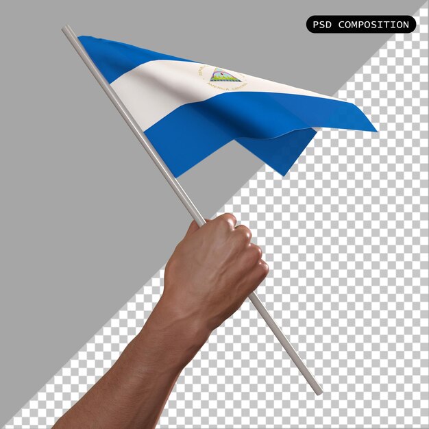 3d design of country Nicaragua flag and elegant 3d render isolated illustration