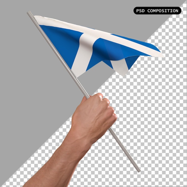 3d design of country Scotland flag and elegant 3d render isolated illustration