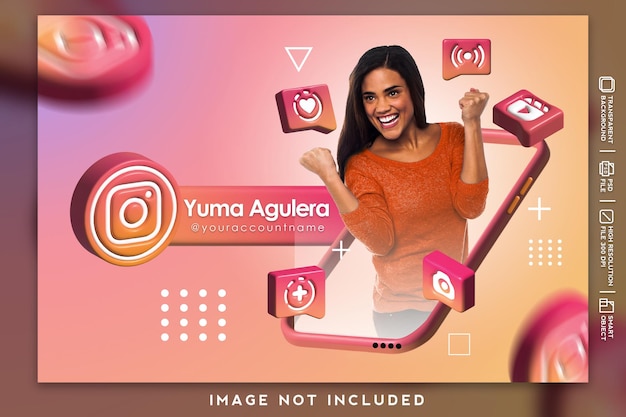 3d design feeder and icon for instagram promotion design