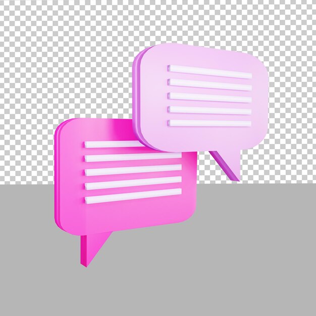 3D Design Icon Chat Dialog Illustration for Business