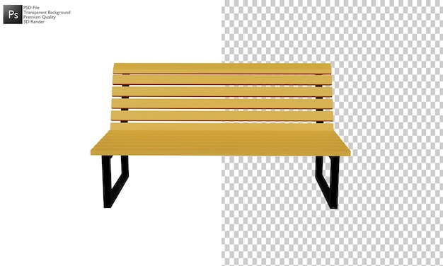 3D Design Illustration of a Park Bench