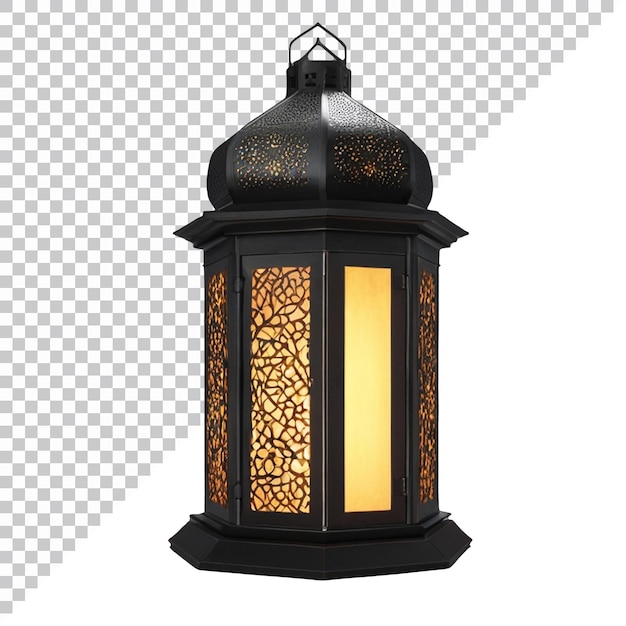 3D design in metallic colour Ramadan lantern on transparent background Ramadan and Eid al Adha