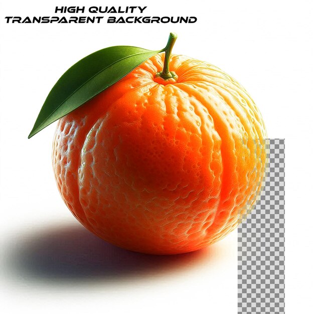 3D design of orange fruit over on transparent background