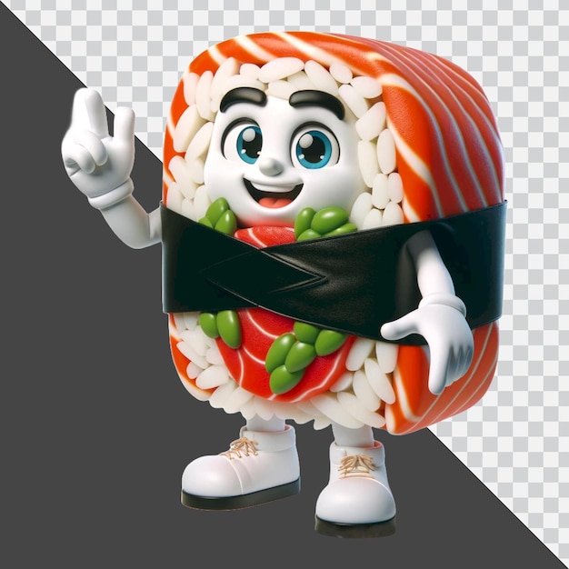 PSD 3d design sushi mascot character