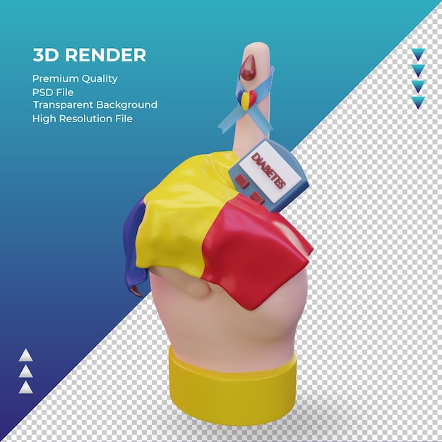 3d Diabetes day Romania rendering right view