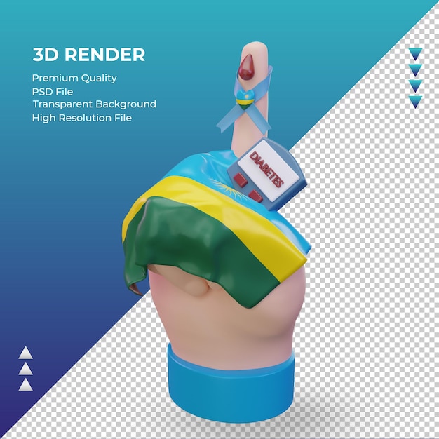 3d Diabetes day Rwanda rendering right view