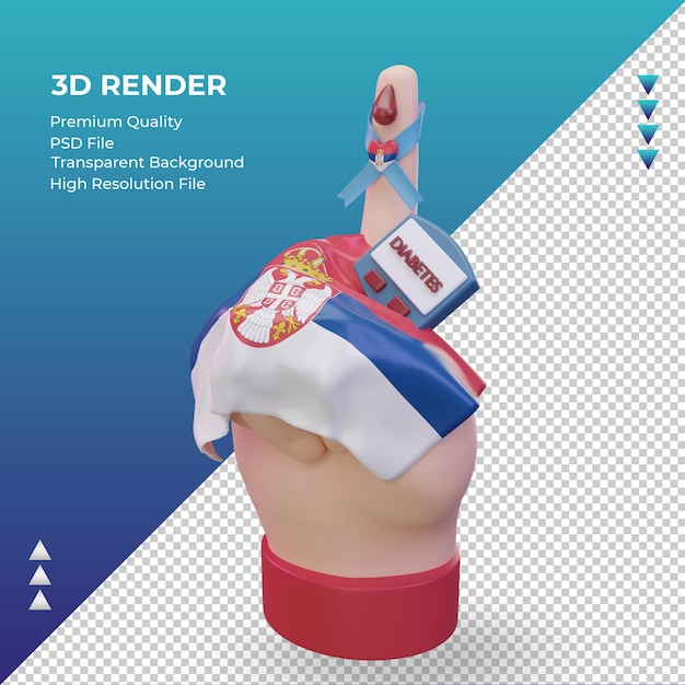 3d Diabetes day Serbia rendering right view