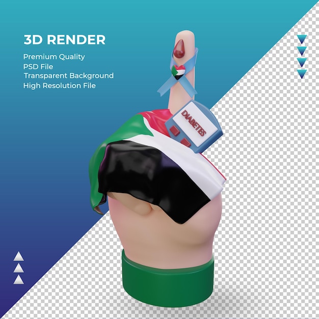 3d Diabetes day Sudan rendering right view