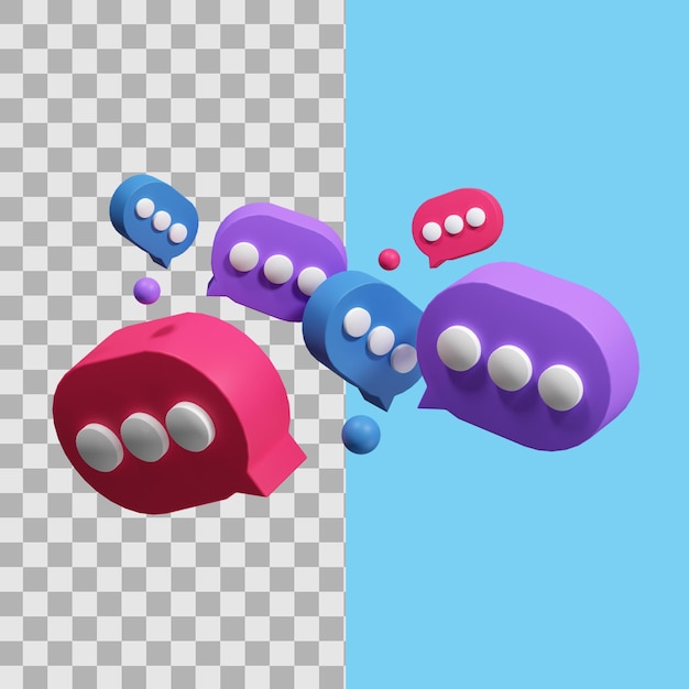 3D Dialog icon rendering illustration