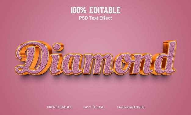 3d Diamond  text effect