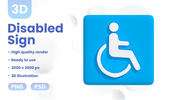 PSD 3d disabled sign