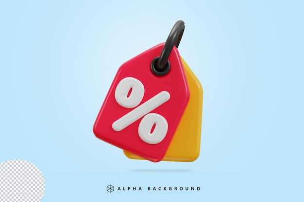 3d discount tag icon vector illustration