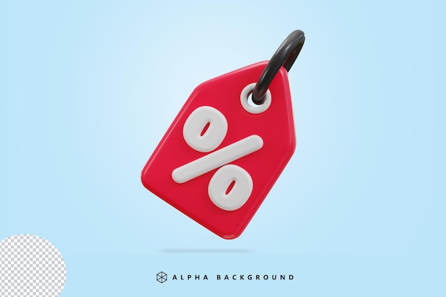 3d discount tag icon vector illustration