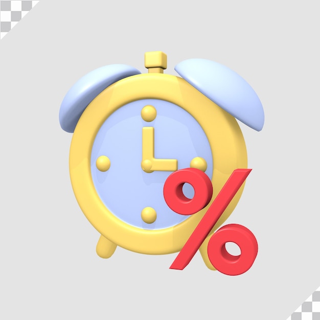 3d discount time icon concept