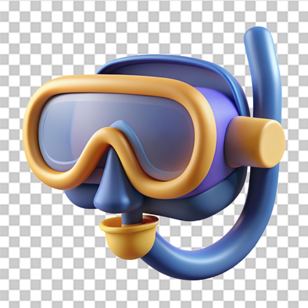 PSD 3d diving mask and snorkel isolated on white background trendy and modern vector in 3d style