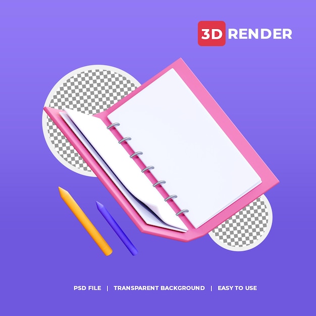 3d document icon with transparent background