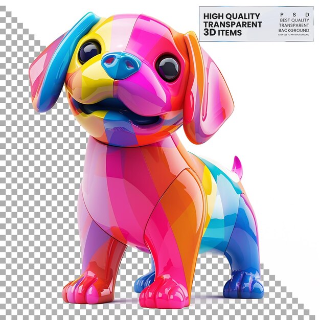 PSD 3d dog icon a colorful 3d dog icon representing mans best friend on transparent background