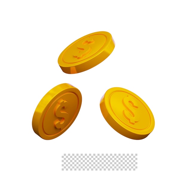 3d dollars icon isolated