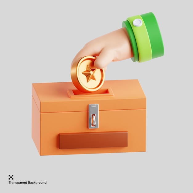 3d donation box icon