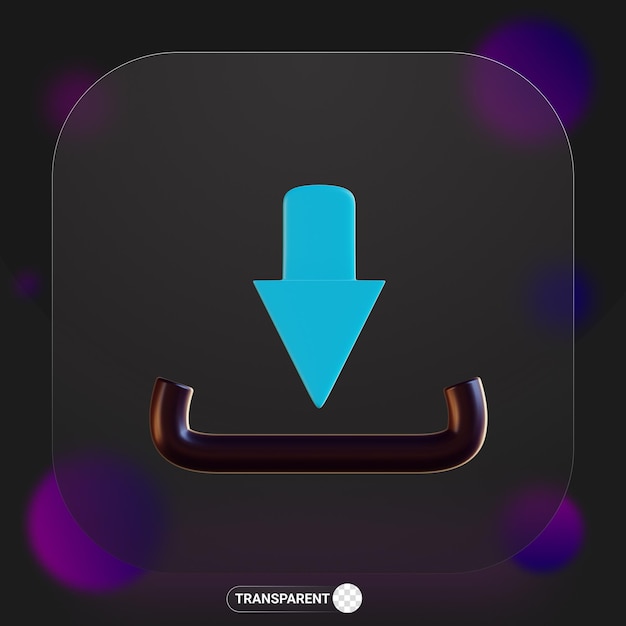 3d download icon dark theme