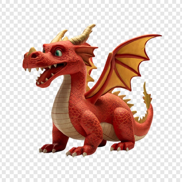 3D Dragon isolated on transparent background