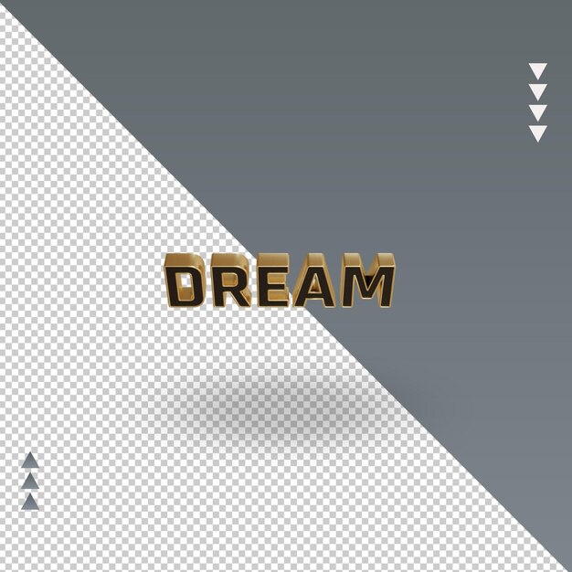 3d Dream black gold icon rendering Top view