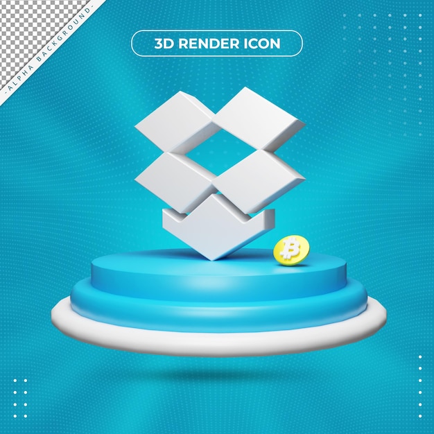 3d drop box rendering icon